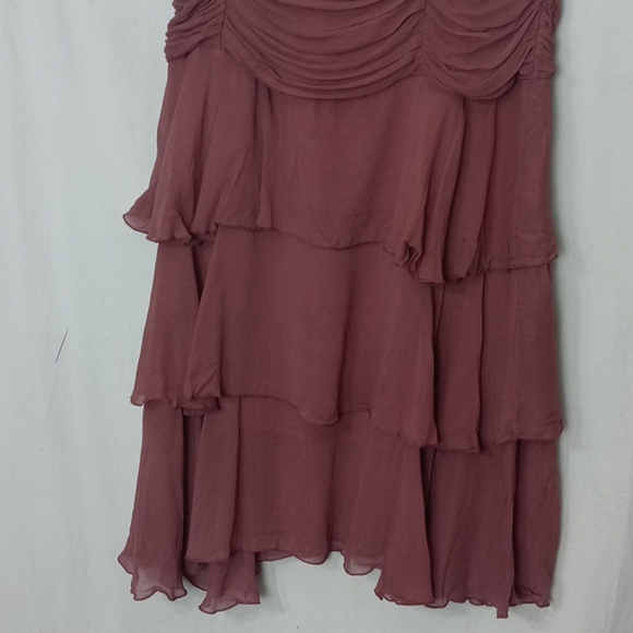 Papillion Los Angeles mauve rayon layered lined midi skirt xl - Picture 4 of 6